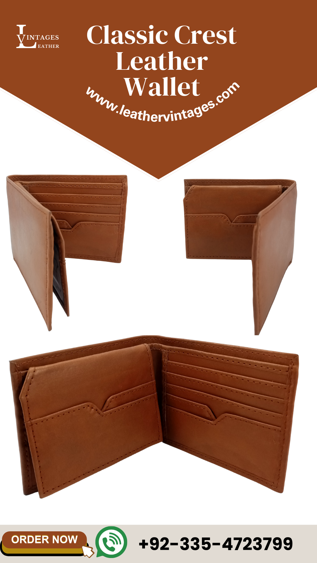 Classic Crest Leather Wallet