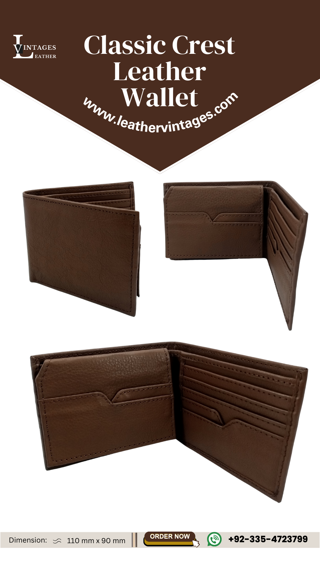 Classic Crest Leather Wallet