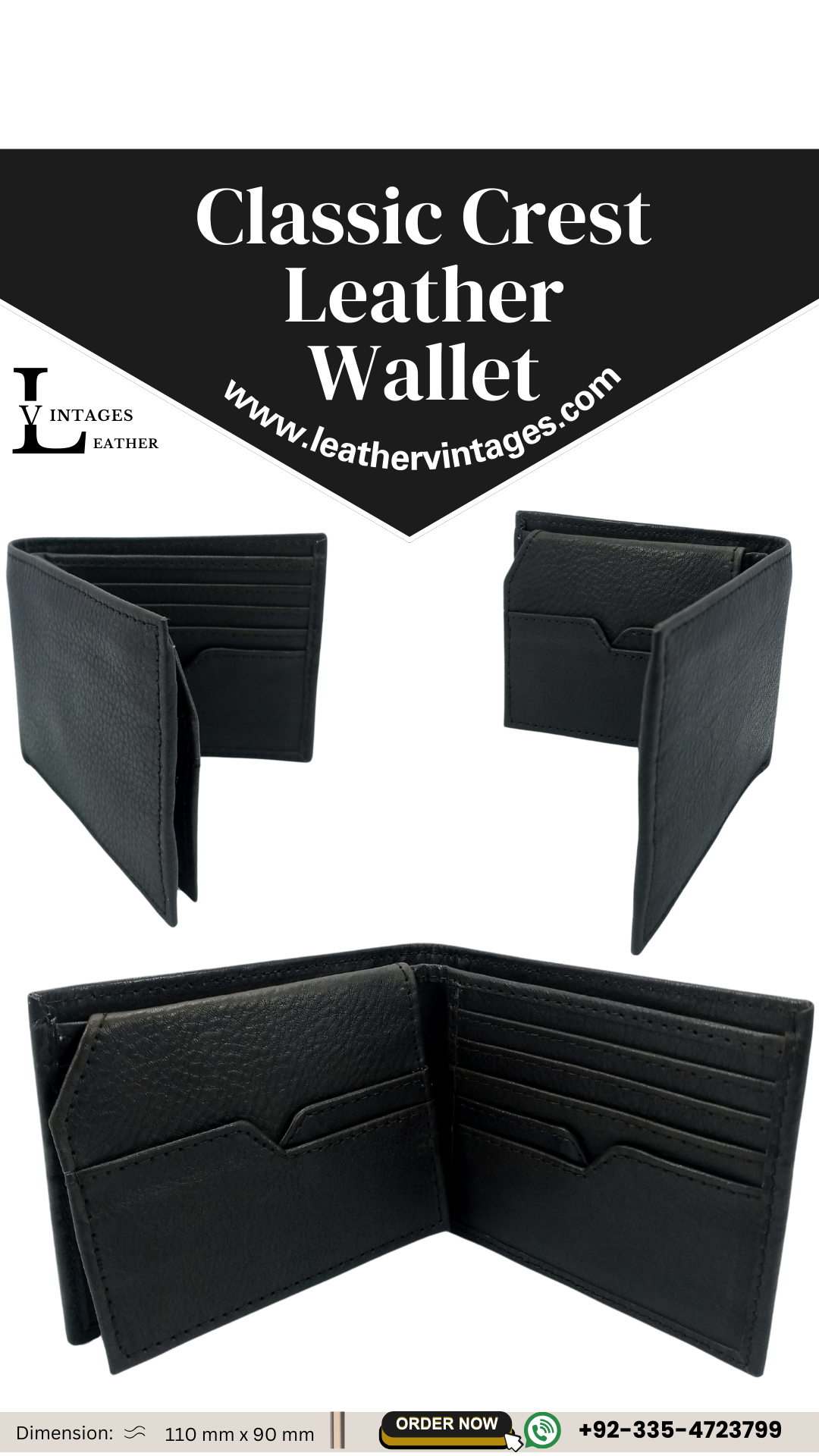 Classic Crest Leather Wallet